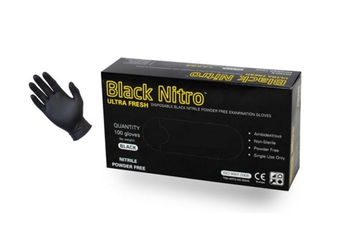 Picture of GLOVE, NITRILE BLACK P/F MEDIUM 100/PACK