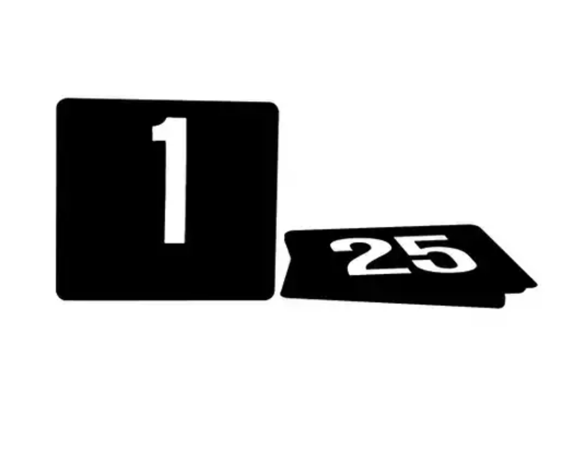Picture of TABLE NUMBER SET 1-50 WHITE ON BLACK