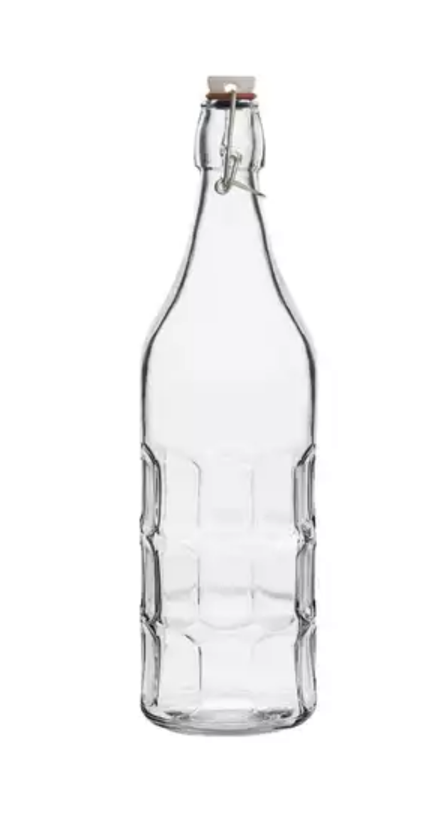 Picture of BOTTLE, 1LTR GLASS SQUARE PANELED CLEAR