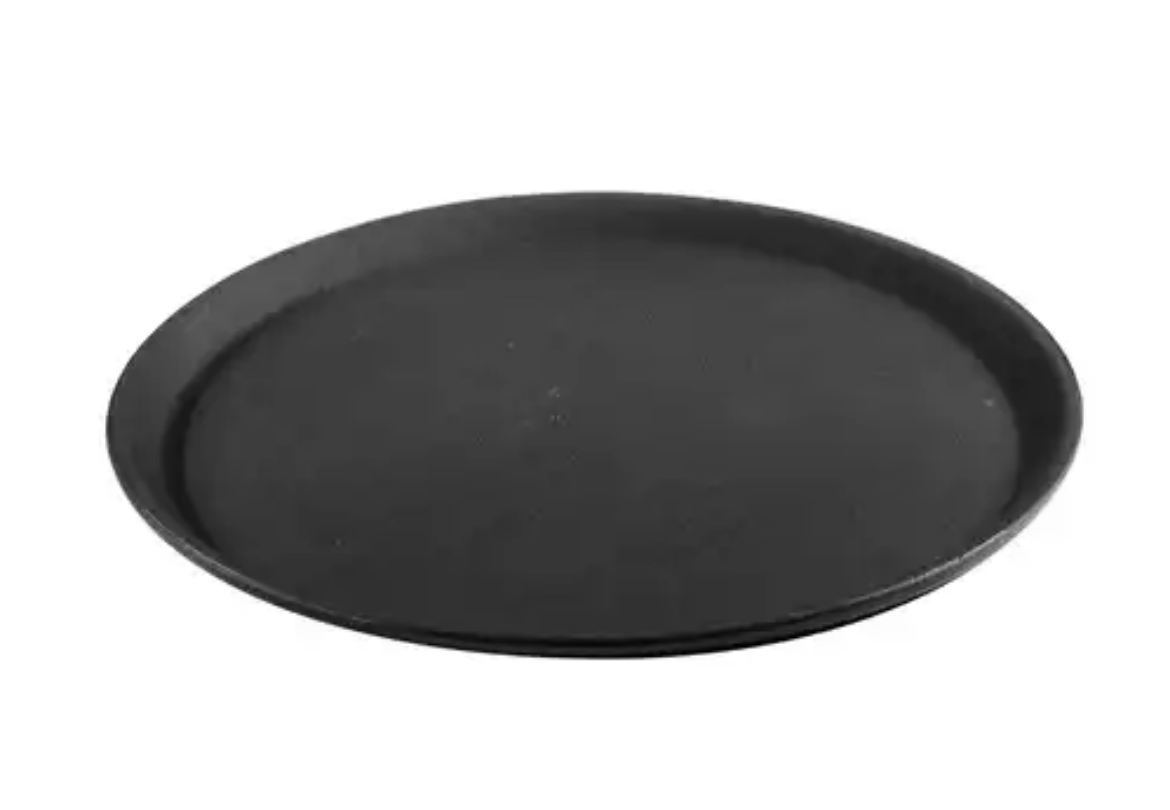 Picture of ROUND NON SLIP TRAY 280MM BLACK PLASTIC