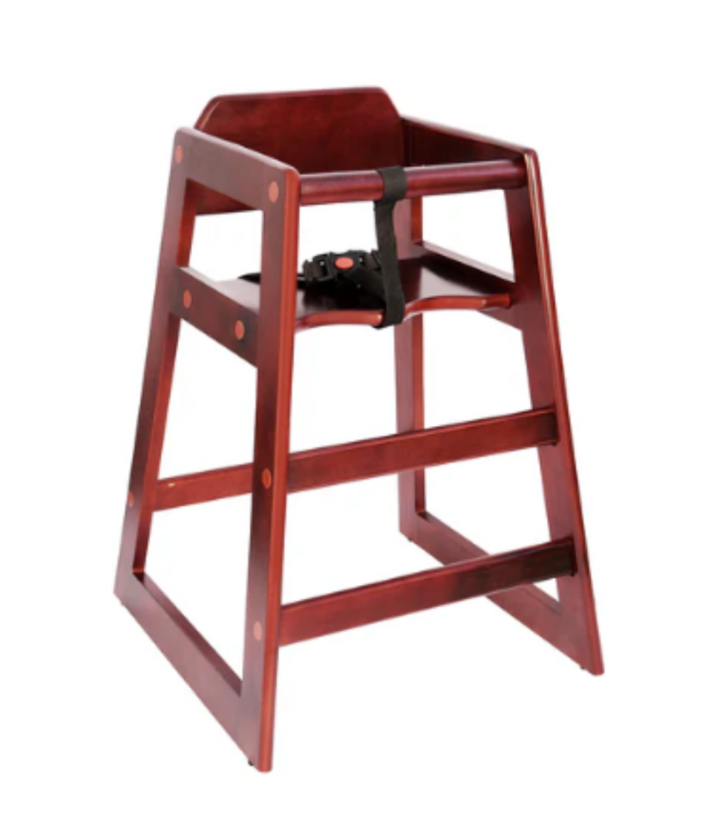 Picture of CHEF INOX HIGHCHAIR MAHOGANY WOOD 513x502x733mm