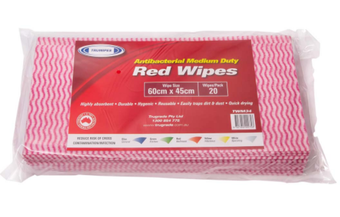 Picture of TRUWIPE - RED WIPE 20/PKT