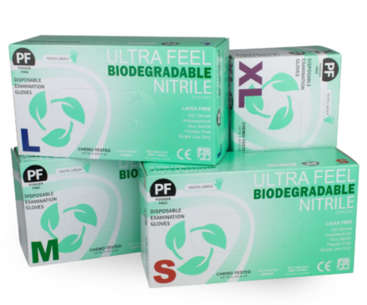 Picture of BIODEGRADABLE NITRILE P/F GLOVES MEDIUM 2000/CTN