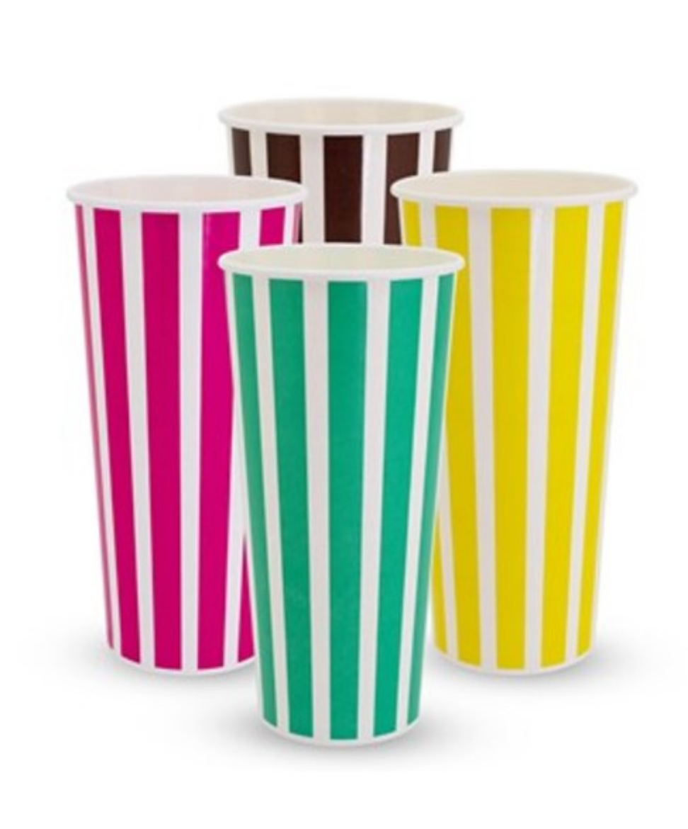 Picture of CUP, MILKSHAKE 24oz CANDY STRIPE 500/CTN