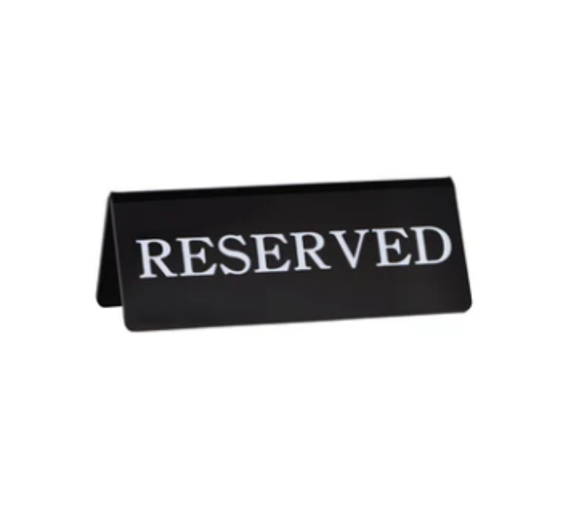 Picture of DOUBLE SIDED RESERVE SIGN - BLACK