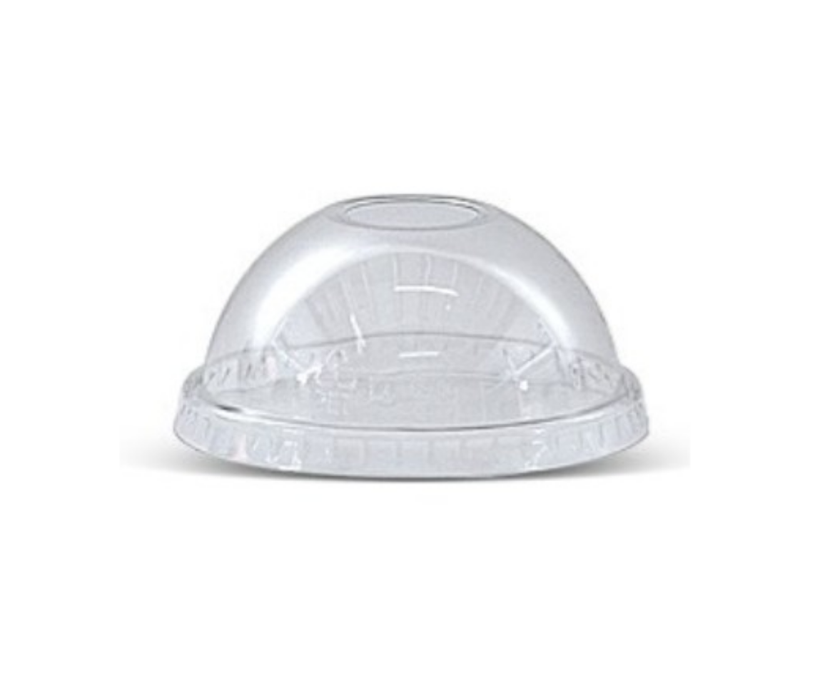 Picture of LID, DOME SUIT 10-12oz PLASTIC PET DIE CUT HOLE 100/PACK