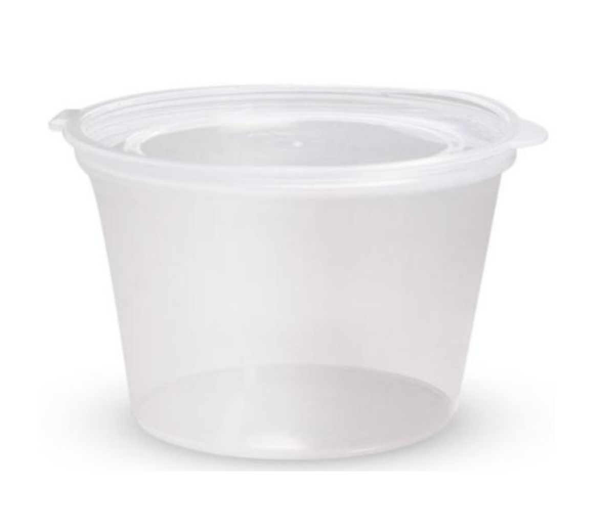 Picture of PORTION CUP, 100ml WITH HINGED LID 1000/CTN