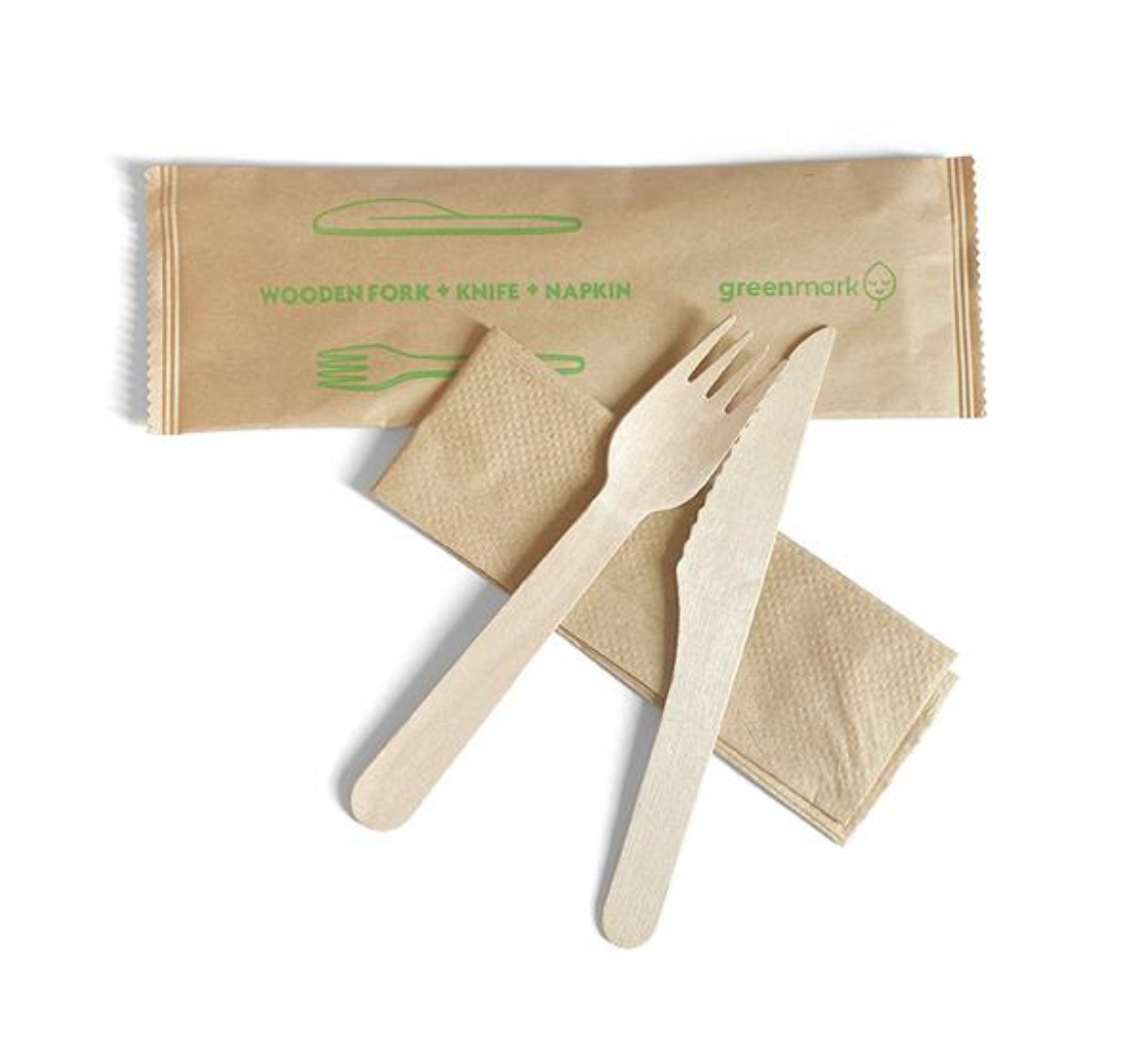 Picture of CUTLERY, SET K/F/N WOODEN GREENMARK 400/CTN