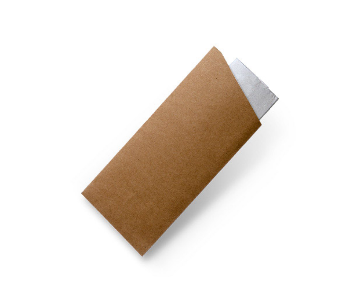Picture of CUTLERY POUCH KRAFT WITH WHITE NAPKIN 1000/CTN
