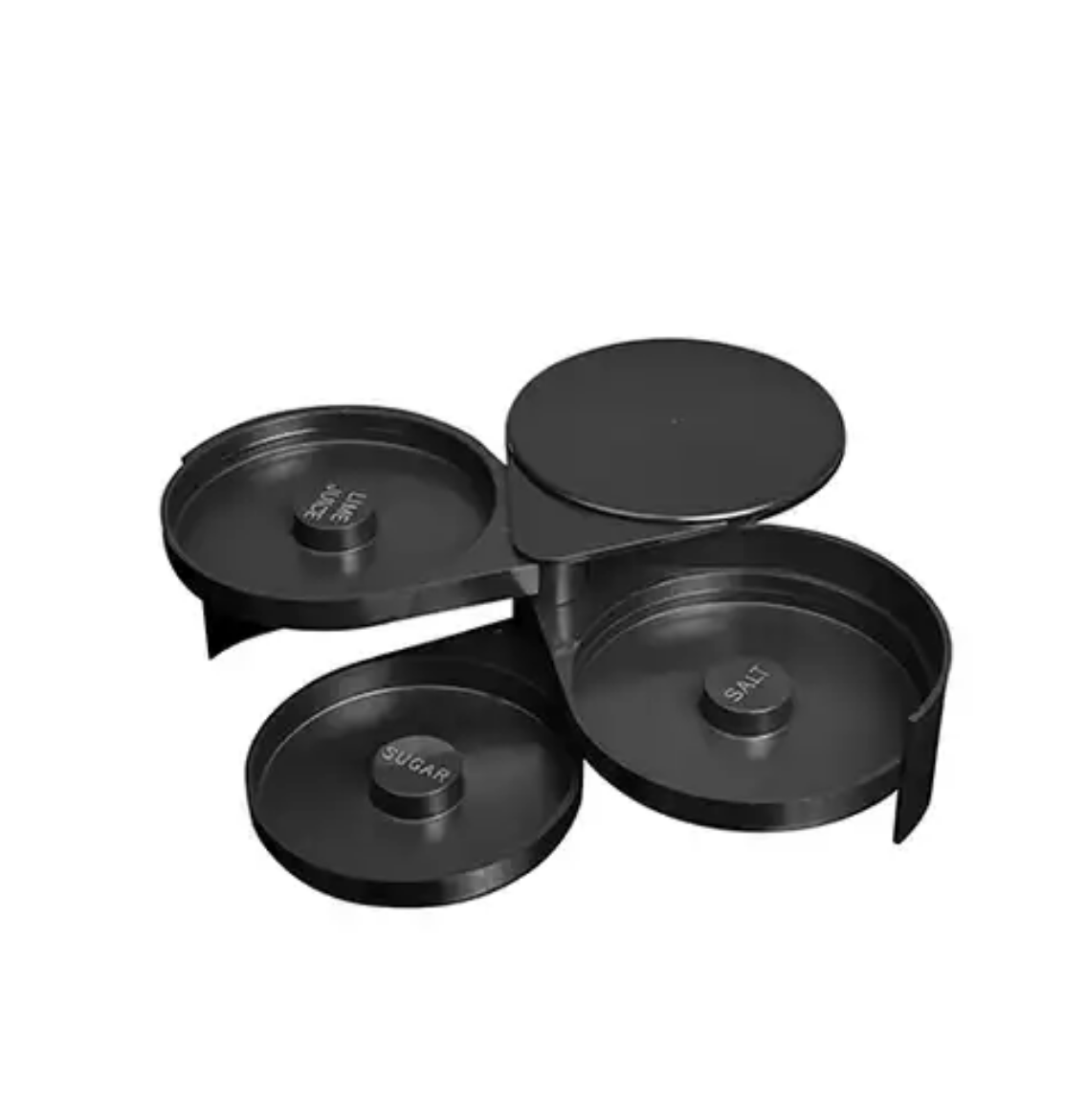 Picture of GLASS RIMMER - 3 TIER BLACK PLASTIC | SALT, LIME, SUGAR