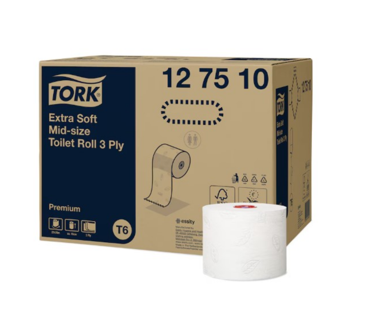Picture of TOILET PAPER, 70MTR 3PLY TORK EXTRA SOFT MID-SIZE 27/CTN