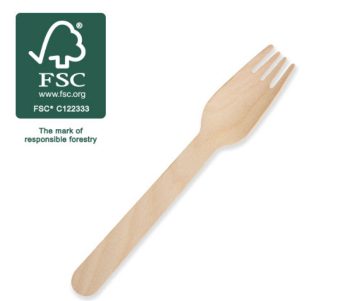 Picture of CUTLERY, FORK WOODEN 160MM 100/PACK