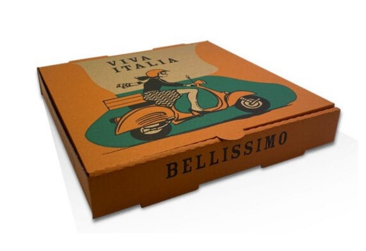 Picture of PIZZA BOX 11" GENERIC PRINT 281x281x40mm 100/PACK