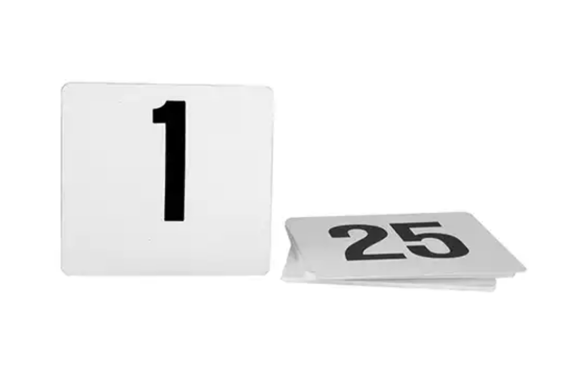 Picture of TABLE NUMBER SET 1-50 BLACK ON WHITE
