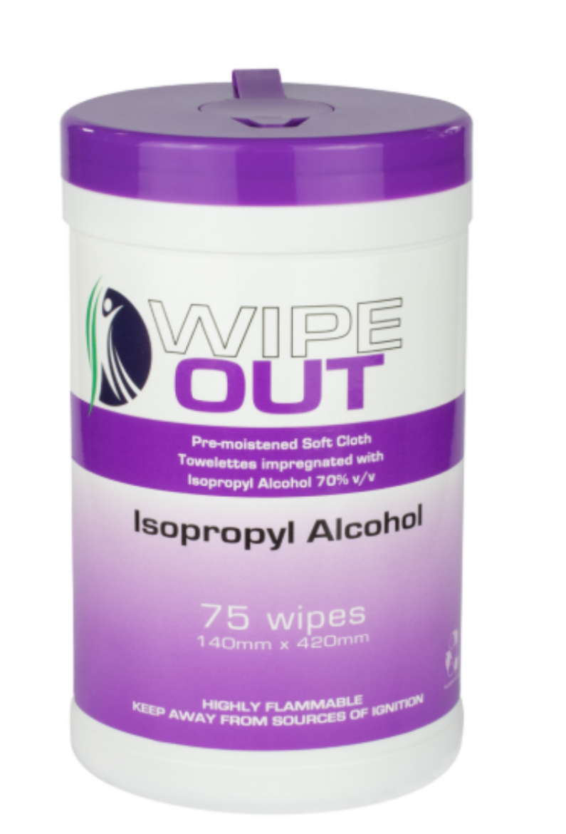 Picture of WIPES"WIPE OUT" ISOPROPYL ALCOHOL BASED 75 WIPES