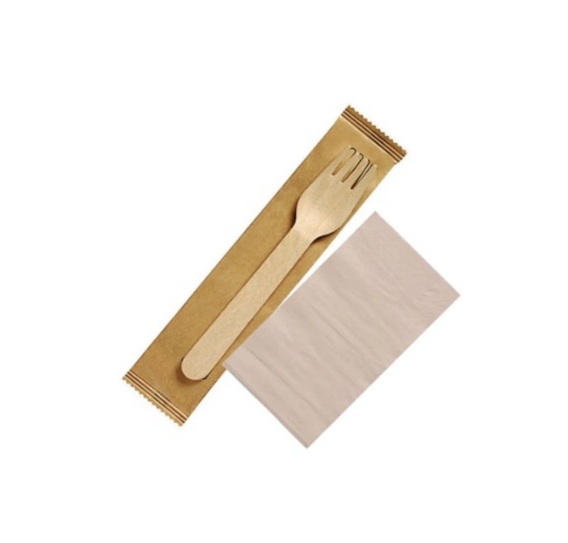 Picture of CUTLERY SET, FORK, NAPKIN SET WOODEN 400/CTN