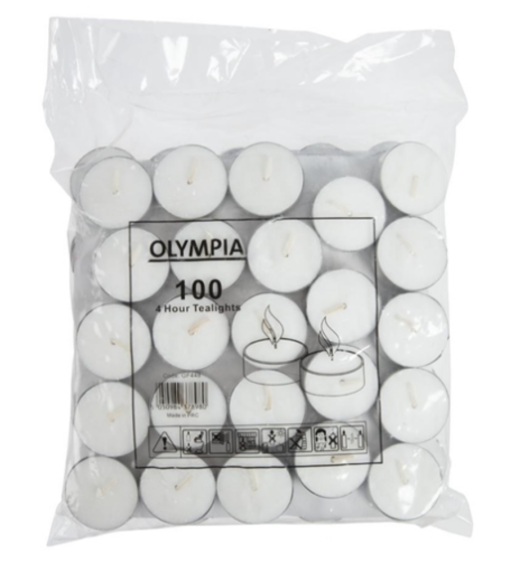 Picture of TEALIGHTS 4 HOUR OLYMPIA 100/PKT