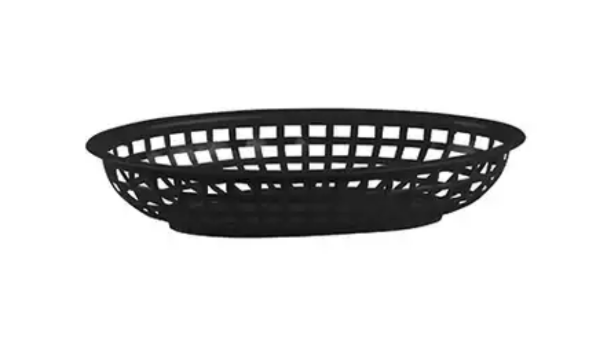 Picture of SERVING BASKET PP OVAL BLACK 240X150X50MM
