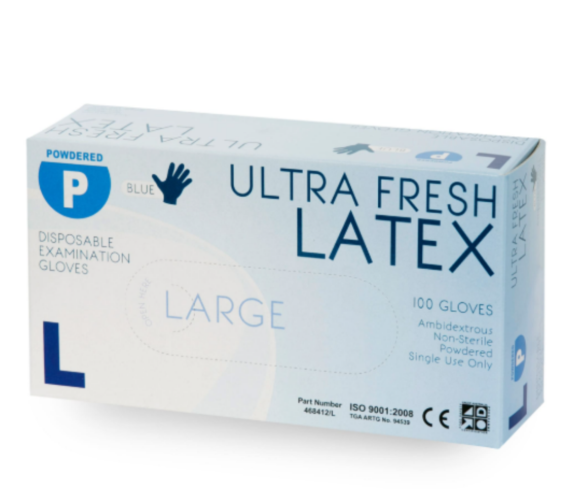 Picture of LATEX POWDERED GLOVES LARGE 100/PACK
