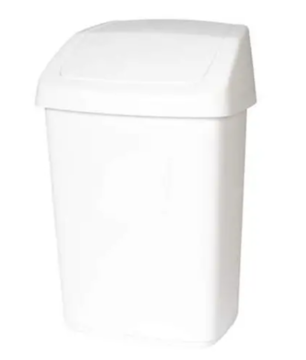 Picture of GARBAGE BIN, 25LTR WHITE SWING TOP