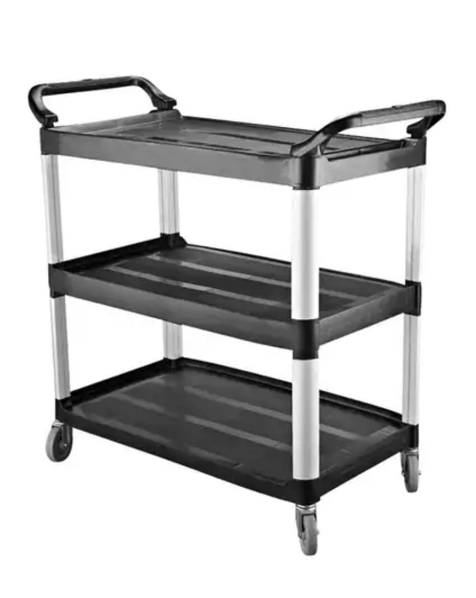 Picture of UTILITY TROLLEY 3 TIER SHELF BLACK | 1020X500X960MM