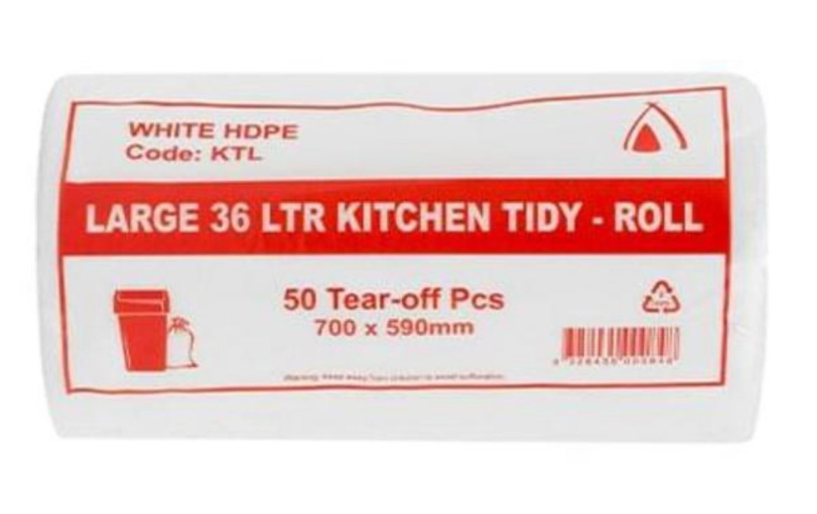 Picture of BIN LINER 36LTR KITCHEN TIDY WHITE ROLL 1000/CTN