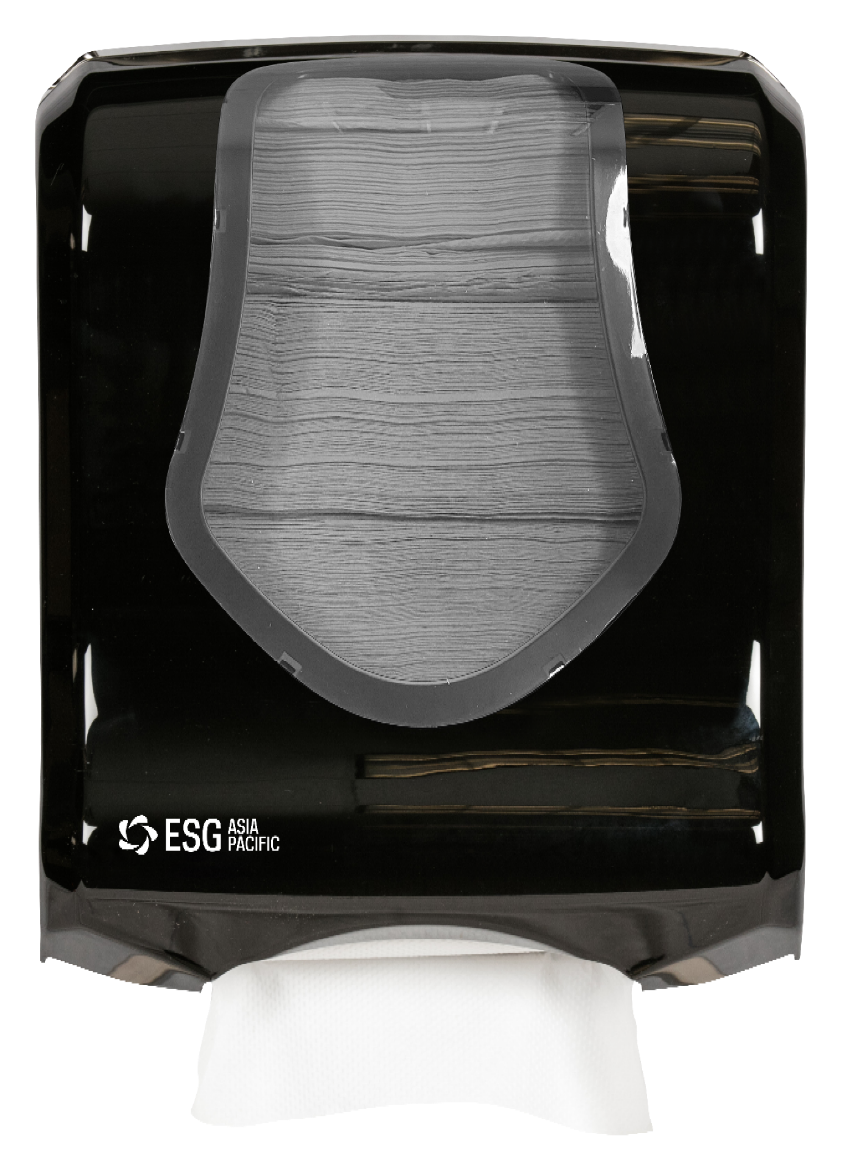 Picture of DISPENSER, INTERLEAF MULTIFOLD ESG WALL MOUNT BLACK