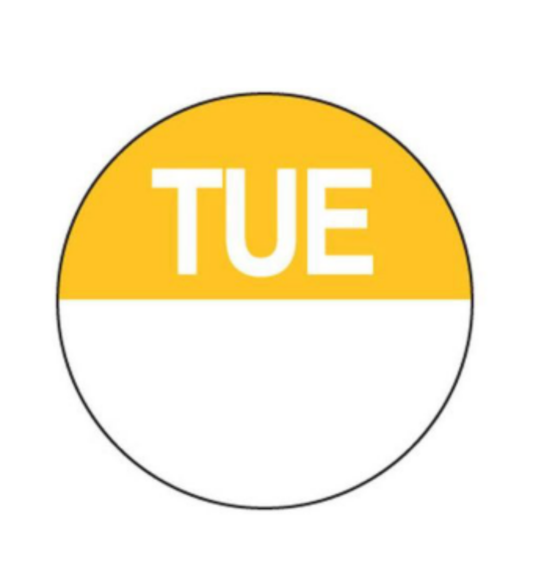 Picture of 10782 DAYDOT DAY OF WEEK 24MM CIRCLES TUESDAY 1000/ROLL