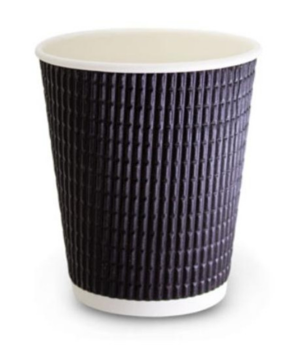 Picture of CUP, COFFEE 12oz BLACK TRIPLE WALL (90mm) 25/PACK 500/CTN