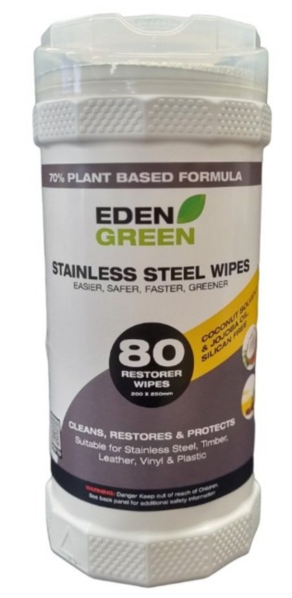 Picture of STAINLESS STEEL CLEANER WIPES TUB 80 SHEETS 6/CTN