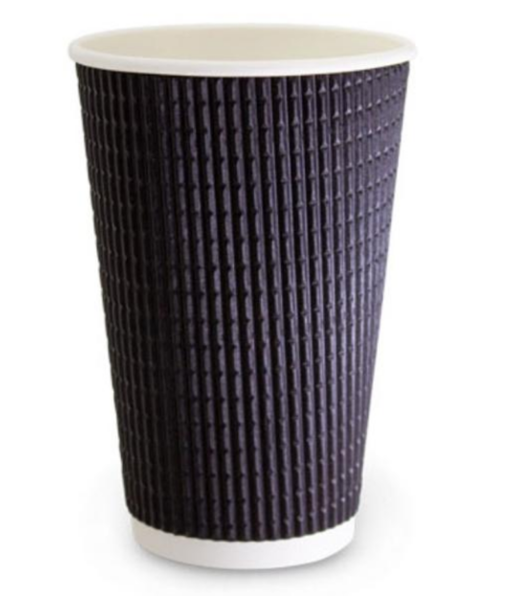 Picture of CUP, COFFEE 16oz BLACK TRIPLE WALL (90mm) 25/PACK 500/CTN