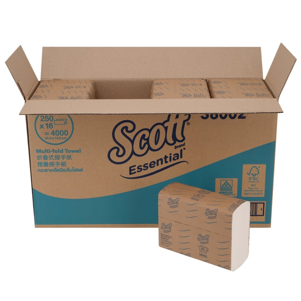 Picture of SCOTT ESSENTIAL MULTIFOLD HAND TOWEL 150 SHEETS 16/CTN