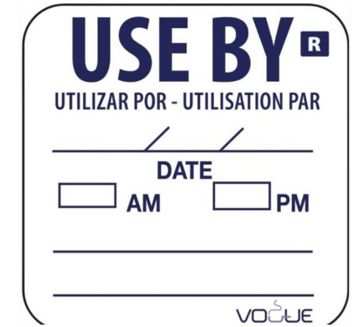 Picture of FOOD LABEL, USE BY VOGUE 25x25mm 1000/ROLL