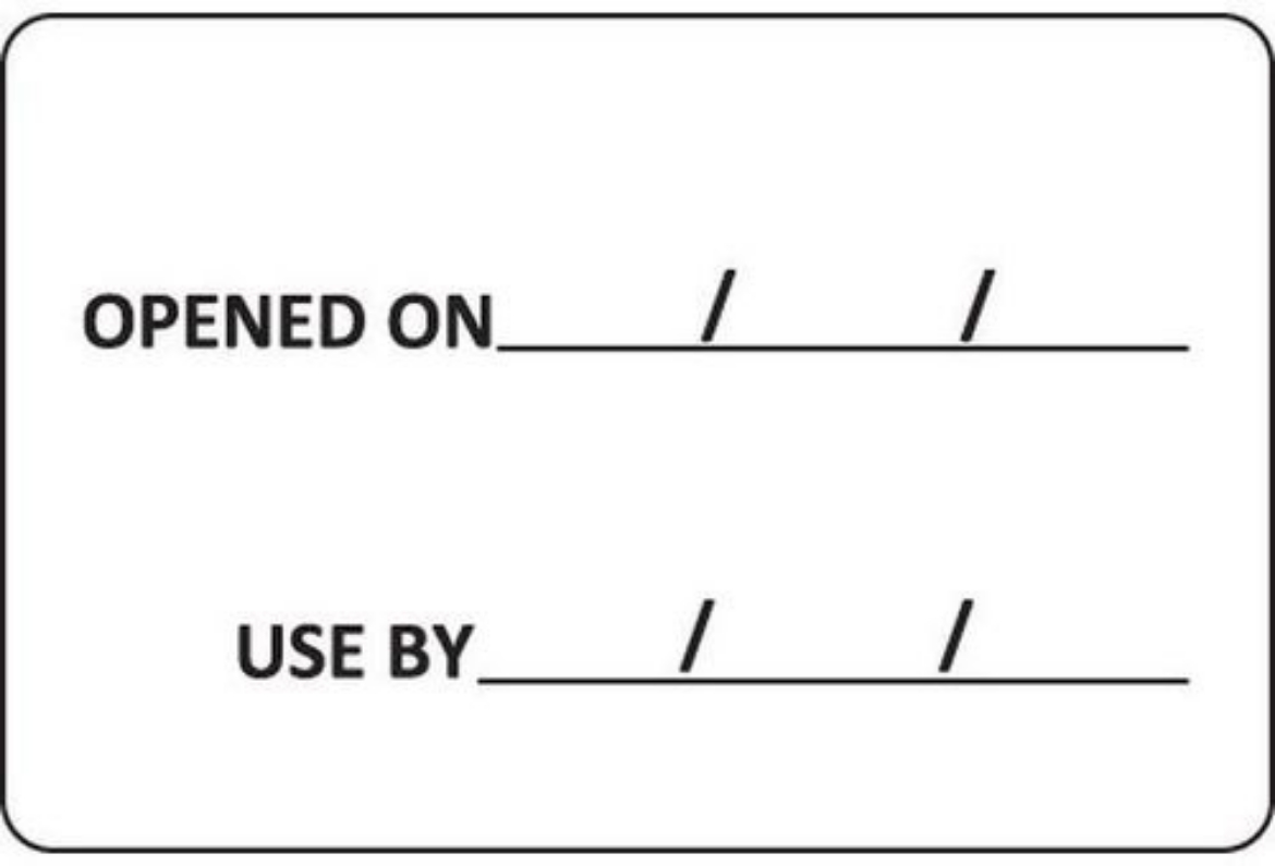 Picture of Removable 38 x 25mm Opened On/Use By