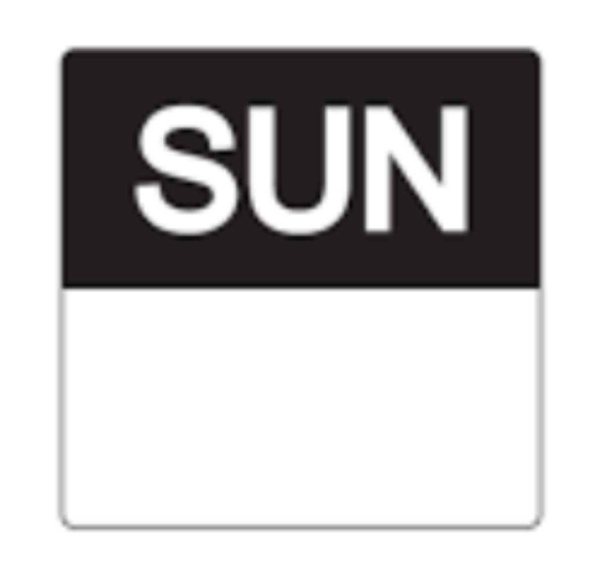 Picture of FOOD LABEL, SUNDAY 25MM 100/ROLL