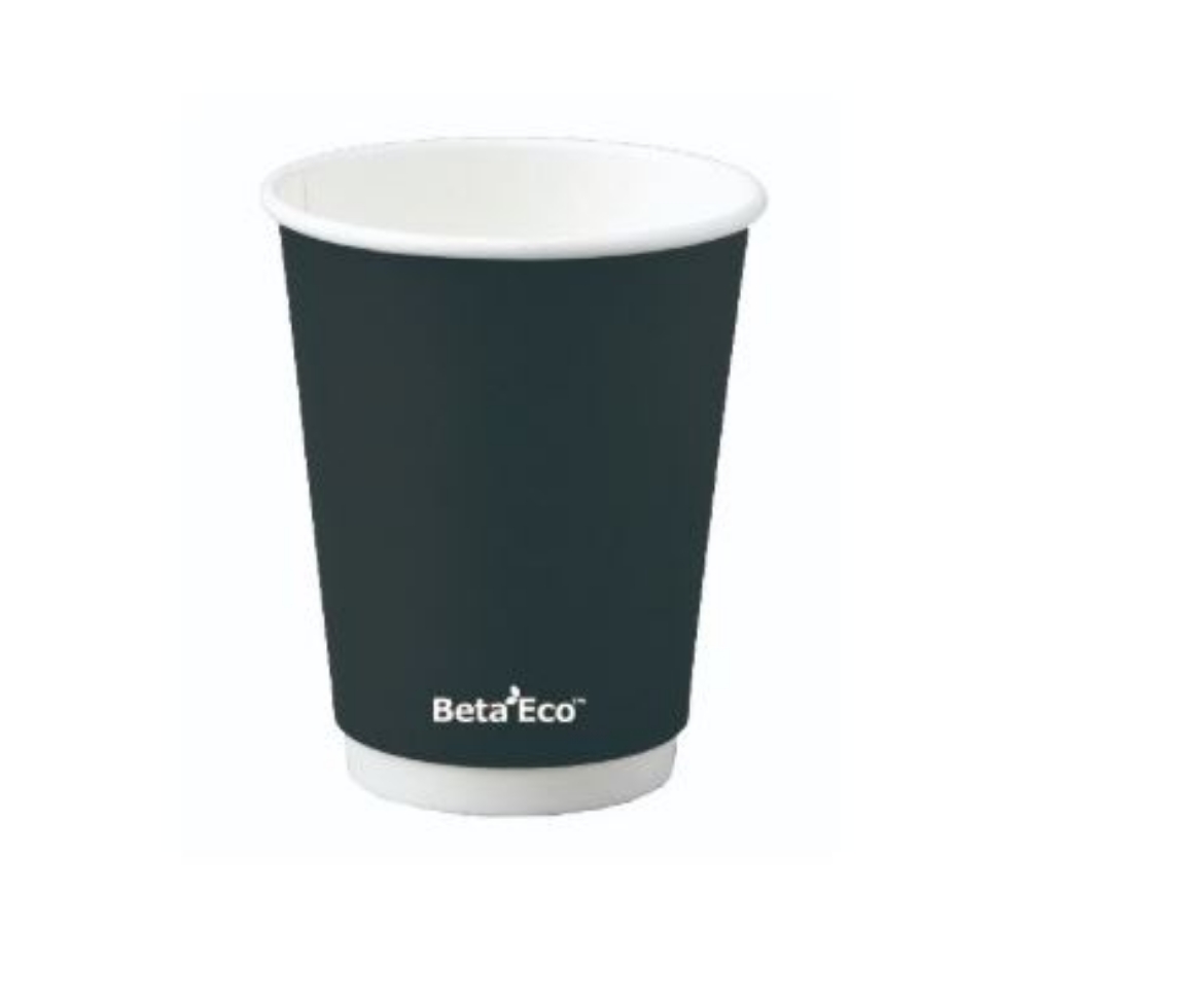 Picture of CUP, COFFEE 12oz BLACK DOUBLE WALL 25/PACK 200/CTN