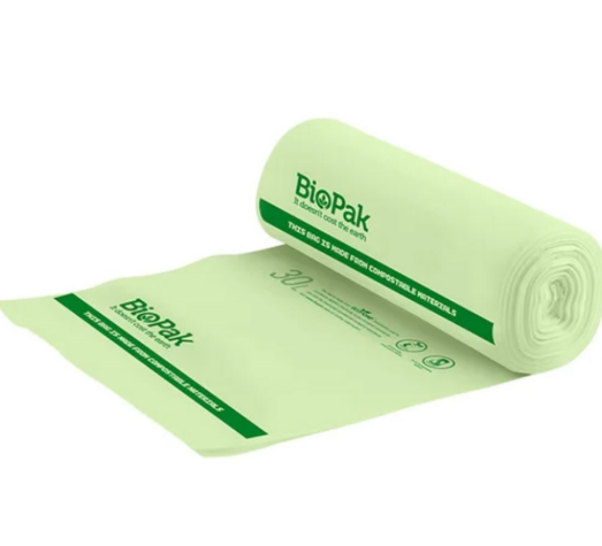 Picture of BIN LINER 30LTR BIOPAK 570x510mm - 0.018mm - 40x25 - GREEN 1000/CTN