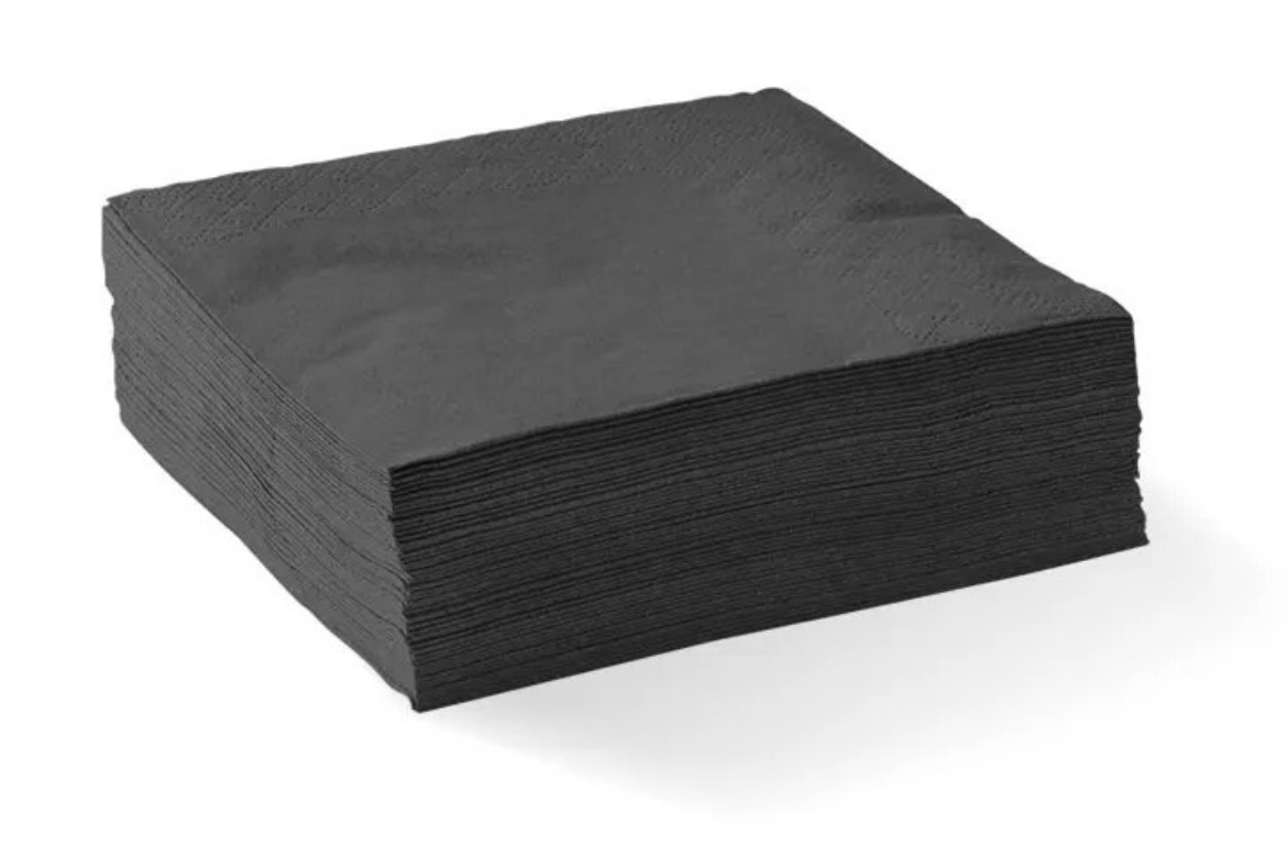 Picture of NAPKIN, COCKTAIL BLACK 2PLY 2000/CTN (BIOPAK)