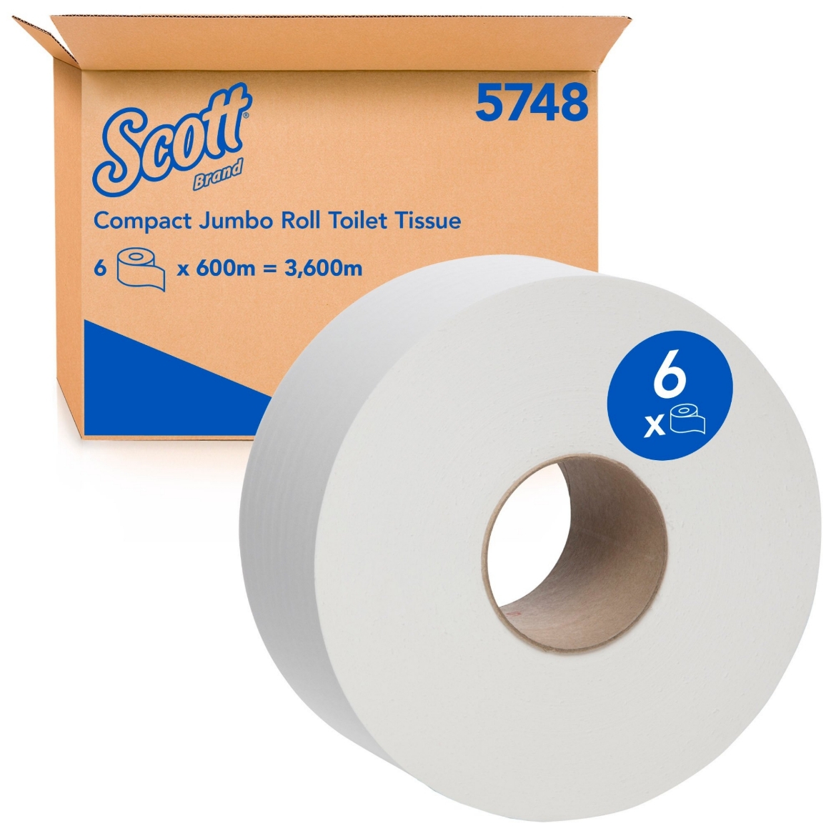 Picture of TOILET PAPER, JUMBO 1PLY 600m SCOTT 6/CTN