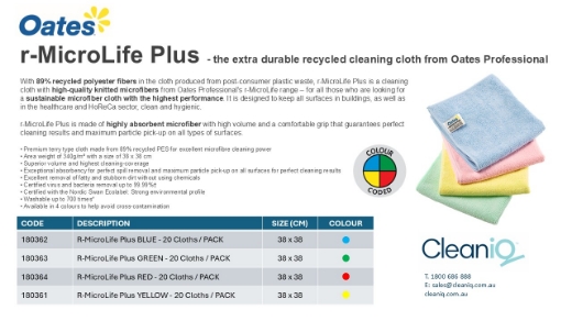 Picture of R-MicroLife PLUS CLOTH - GREEN 5/PACK