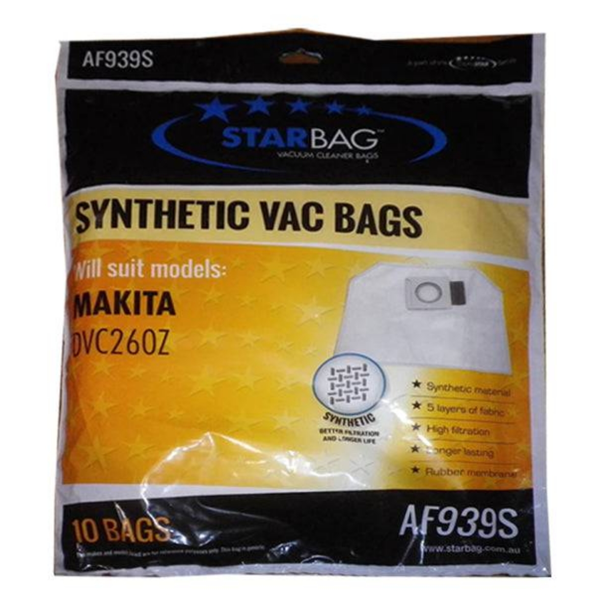 Picture of VACBAG DVC260Z MAKITA BACKPACK FILTER BAGS 10/PACK