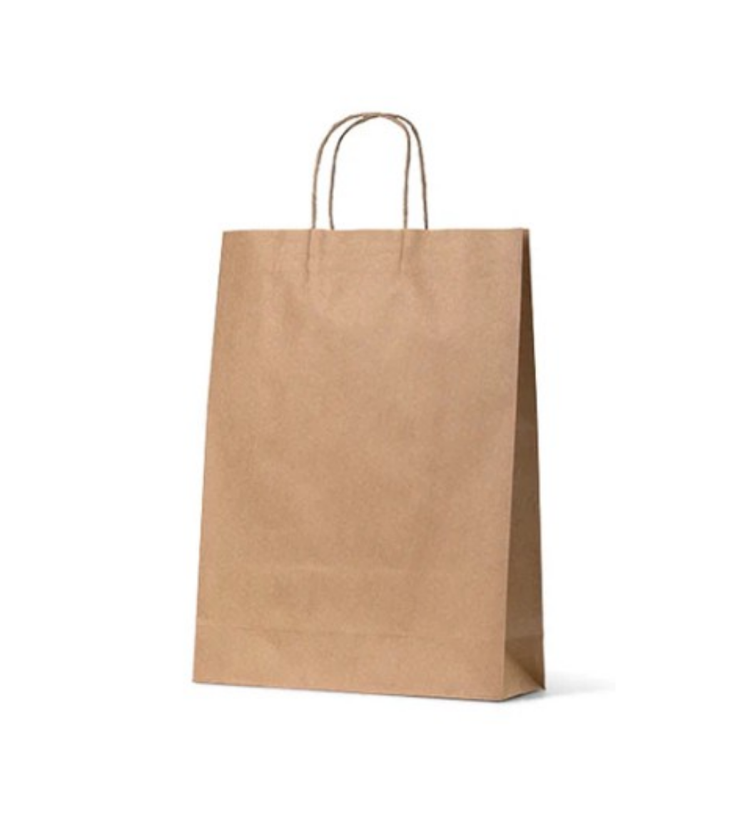 Picture of BAG, CARRY KRAFT TWIST HANDLE 420x310x110mm (MIDI) 250/PACK