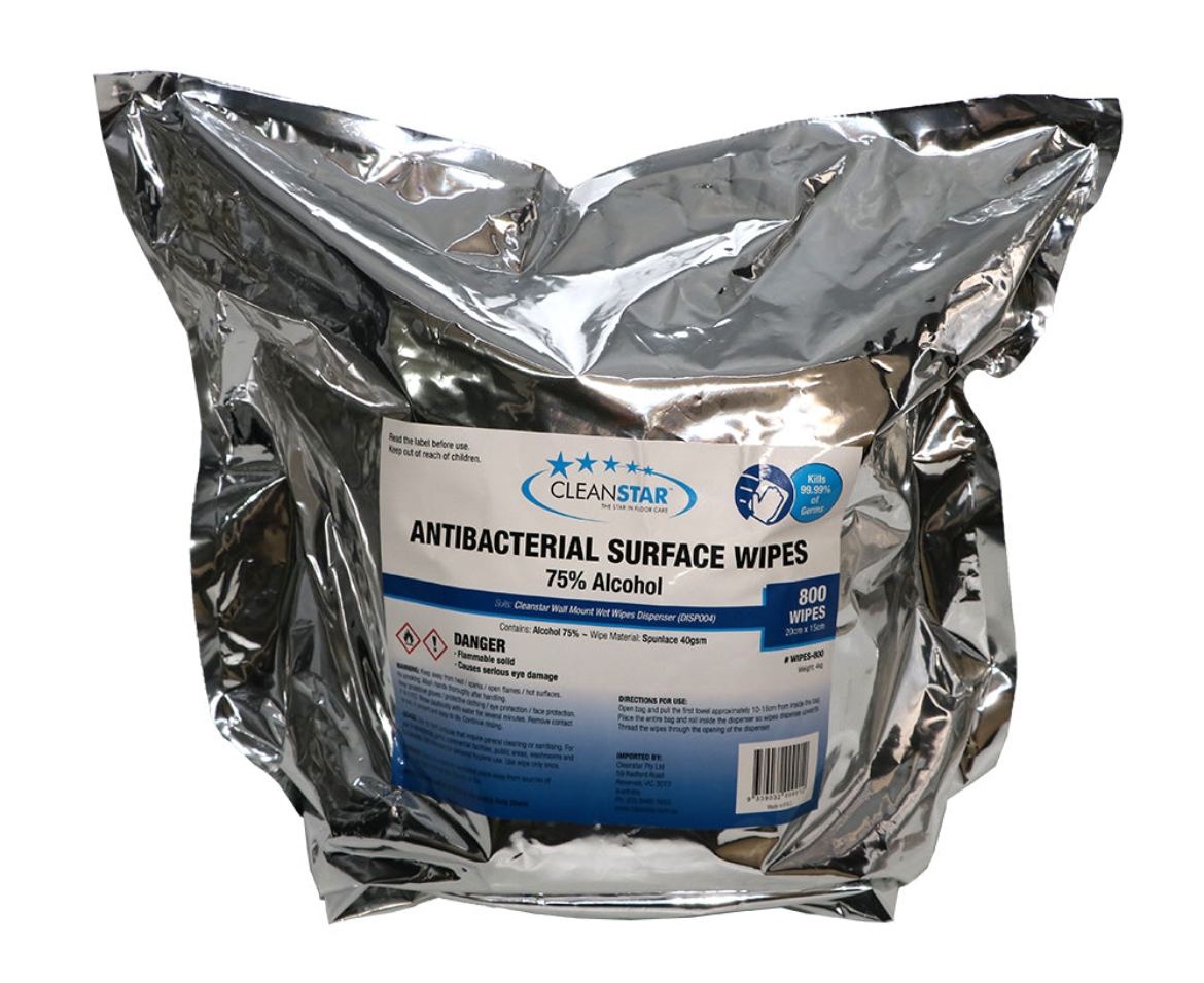 Picture of ANTIBACTERIAL 75% ALCOHOL WIPE 800 SHEETS 2/PACK