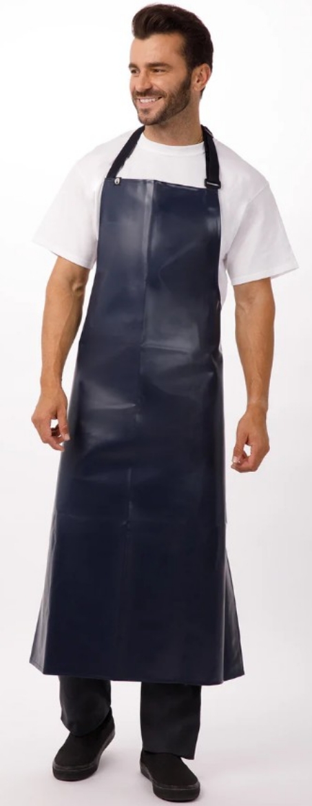 Picture of LONG PVC BIB APRON - BLACK