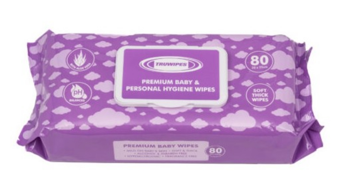 Picture of BABY WIPES - PREMIUM 80 SHEETS/PKT (20x22cm) 16/CTN
