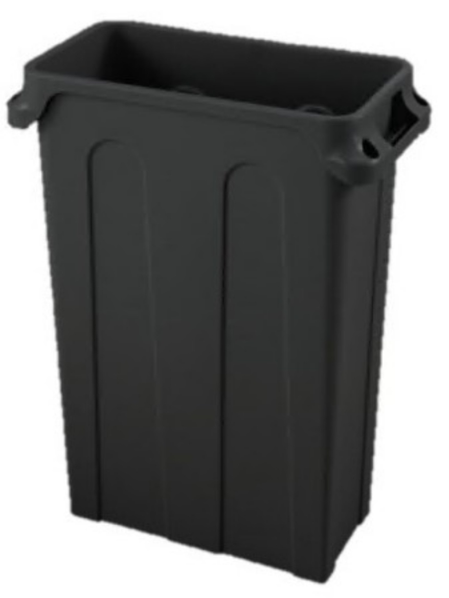 Picture of JIWINS 76L VENTED CHANNEL BIN BLACK PE 566X279X760MM