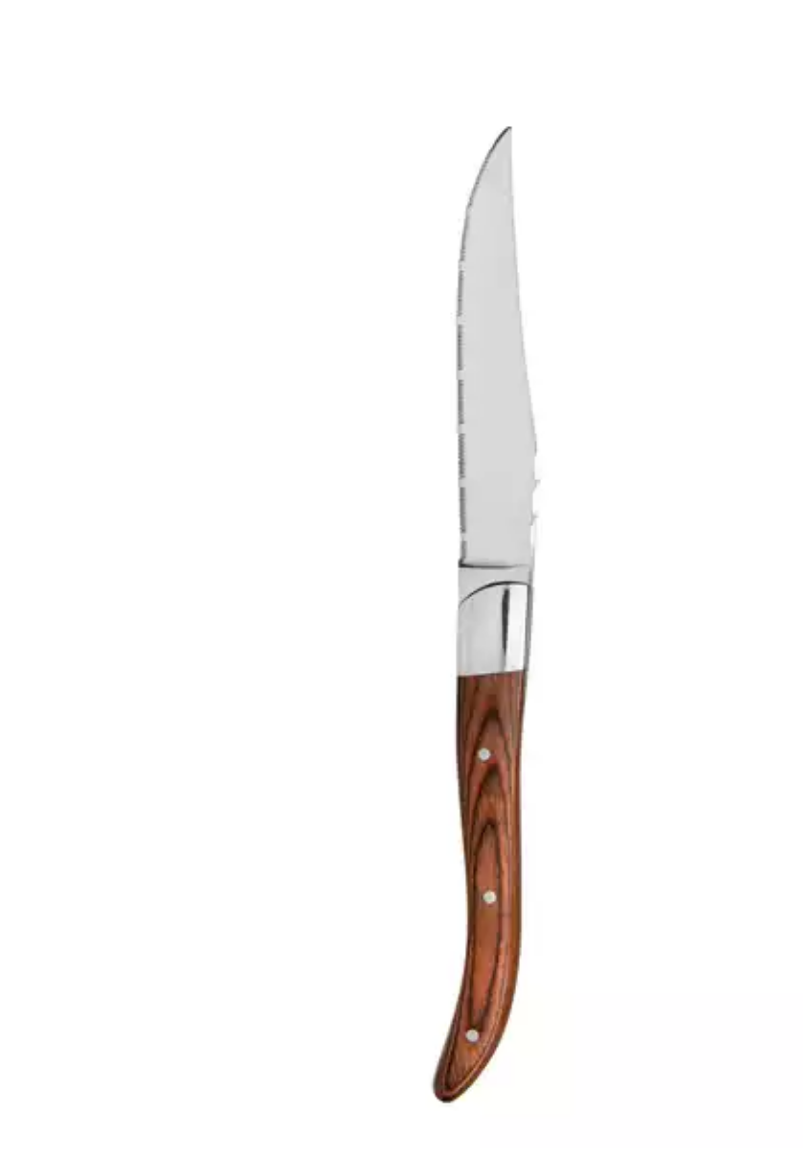Picture of CUTLERY, STEAK KNIFE BROWN HANDLE 228MM PKT12