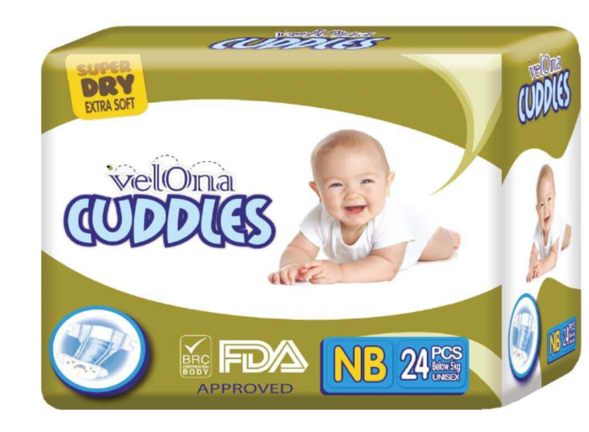 Picture of VELONA CUDDLES CLASSIC NAPPIES 24NB SIZE 1- 192/CTN