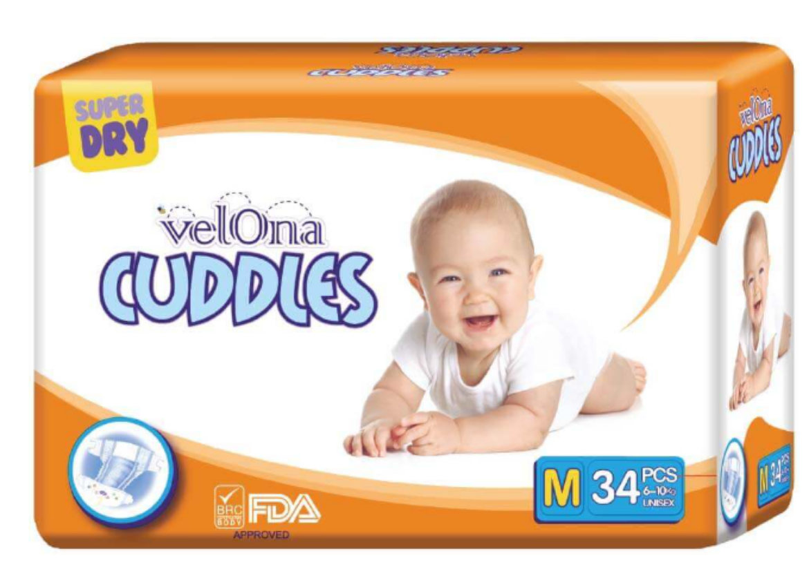 Picture of VELONA CUDDLES CLASSIC NAPPIES 34M  SIZE 3- 272/CTN