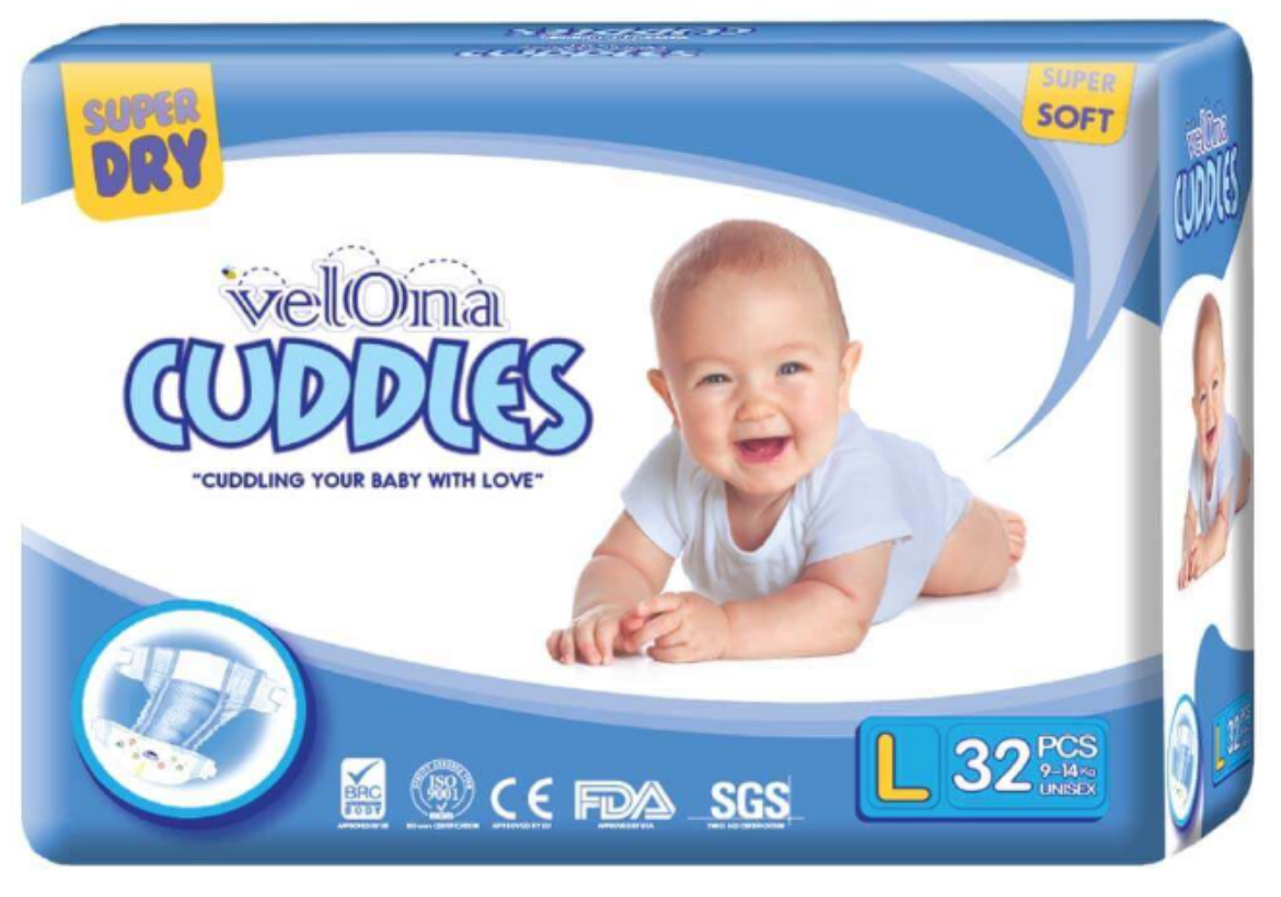 Picture of VELONA CUDDLES CLASSIC NAPPIES 32L  SIZE 4- 256/CTN